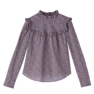 La Vie‎ Rebecca Taylor || Vintage Leaf Top Ruffle Floral XS